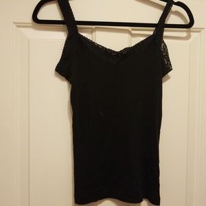 Black lace trim tank